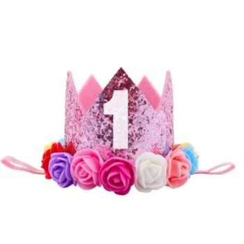 Beebi Tüdruk Sünnipäeva Mütsid Lapsed 1 2 3 4 5 Aasta Sünnipäeva Printsess Crown Cap Pool Kaunistused, Lapsed, Beebi 1. Sünnipäeva Peapael
