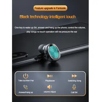 Uusim B9 TWS Bluetooth Kõrvaklapid 5.0 Wireless Touch kontrolli HIFI Sport Kõrvaklapid Müra Tühistamises Gaming Headset Jaoks Xiaomi Must
