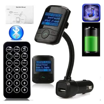 Auto Bluetooth-ühilduva Komplekt FM Saatja, MP3 Mängija, Rooli-Vabad 5V iPhone Samsung 2.1 MP3/WMA Ratta Google