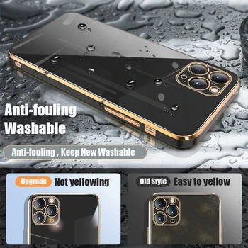 Kullatud Galvaniseeritud Telefon Case For iPhone 12Mini 11 Pro XS Max 6S 7 8 Plus XR X SE2020 Pehmest Silikoonist Objektiivi kaitsekaas