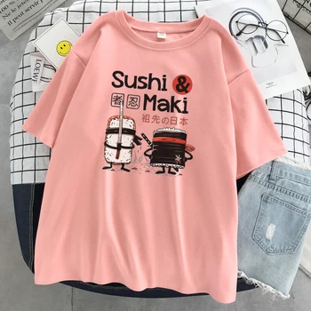 Jaapani Koomiksid Ninja Sushi Loovust T-Särk Naiste Lahtised Harajuku T-Särgid Kvaliteetne T-Särk Mood Vabaaja Naiste Tshirt