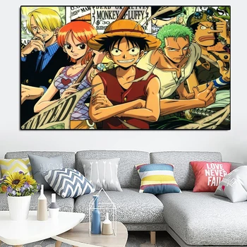Kodu Kunst Seinamaaling Luffy One Piece Plakat Pildid Jaapani Klassikaline Anime Lõuendile Maali Seina Picture Sise-Baby Tuba Decor Cuadros