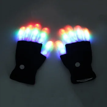 Hõõguv Kindad LED Must Valged Kindad, Baar Pool Flash Poole Sõrme Valgustus Triibud Uute Ideede Loov Kindad, 1 Paar