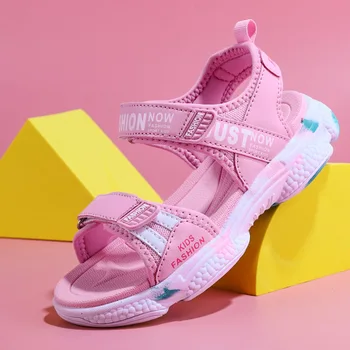 Tüdrukute sandaalid 2021 suvel korea versiooni uue printsess tüdrukute kingad õpilane sandaalid lastele armas roosa rand kingad