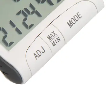 LHLL-LCD Digital thermometre hygrometre temperatuur humidite compteur horloge / magnetique Blanc