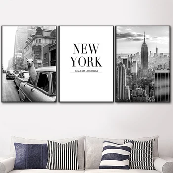 Must Ja Valge Plakatid New York City Wall Street Art Maastik Lõuendile Printida Plakateid Ja Printida Pilte Elutuba Decorationc