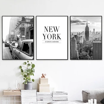 Must Ja Valge Plakatid New York City Wall Street Art Maastik Lõuendile Printida Plakateid Ja Printida Pilte Elutuba Decorationc