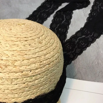 2019 uus Suvine Naiste Pits Õled Visiir Beach ühise Põllumajanduspoliitika Lace Up Lindi Laadi Raffia Õled Päike Mütsid Daamid Käsitsi valmistatud Müts Puhkus kork