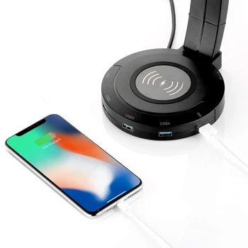 2 In 1 RGB Kõrvaklapid Seista 4 Port Smart USB-Juhtmeta Telefoni Aku Laadija Toetab Kõikides Suurustes Kõrvaklappide Hoidik Mängijatele
