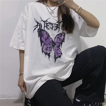 Ülegabariidiliste Naiste T-Särgid Liblikas Trükitud Tshirts Harajuku Riided Suvel Naiste T-Särk Vogue Streetwear Tops Naiste T-särgid