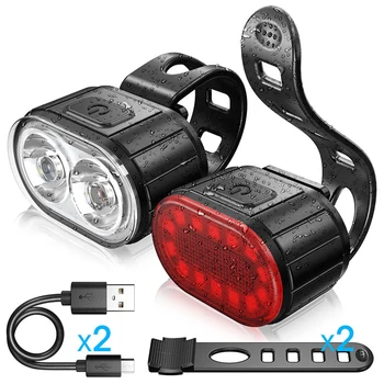 Jalgratta Esi-Taga Kerge Koostisega Komplekt LED USB Laetav Digitaalne Ekraan Bike Kerge Taskulamp Jalgrattasõit Tarvikud