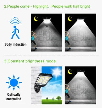 Uus Päikese Andur Seina-Kerge, Veekindel Lamp COB Päikese Valgus PIR Liikumisandur Väljas Päikese Wall Street Aed Hoovis Kerge