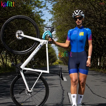 Kafitt Paarid Sinine Riided Triatloni Skinsuit Komplekti 2021 Macaquinho Ciclismo Feminino Jalgratta Õhuke Padi Kombekas Komplektid 3 Värvid