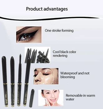 1TK Must Silmapliiats Pen Kiiresti kuivav Veekindel Anti-higi Kestev Eye Liner Liquid Eye Pencil korea Kosmeetika Meik Vahend, 2021