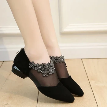 Suured 41 42 daamid võre suve kingad, kleit disainer metallist tõmblukk sandaalid naiste mustad madala kontsaga kingad