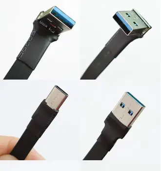 USB3.1 Lame Kaabel, USB-pikendusjuhe GEN2 Tüüp C Tüüp A Pistik Kaabel Sirge/Paremale Kaldu USB-USB-A-C Ärkaja Adapter