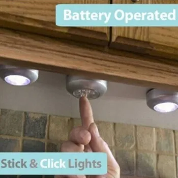 4 LED Traadita Night Light Touch Control Garderoob Sahtel Lamp Pasta tüüpi aku Kodune Köök, Magamistuba Auto Kasutamine