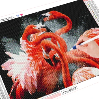 HUACAN Täis Puurida Diamond Maali Flamingo 5D Diamond Tikandid Looma Uusi Saabumise Mosaiik Home Decor Kingitus