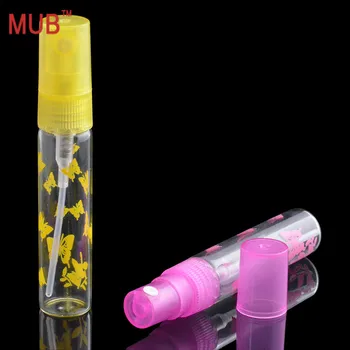 MUB - 6ml (10pcs/palju) Kaasaskantav Mini Klaas Vaporisateur Parfum Pudel Liblikas Trükkimine Pump Pihusti Reisi Pudelid