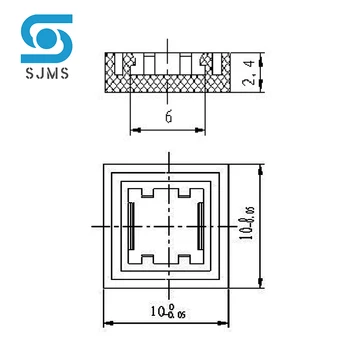 SJMS 5tk 6*6*9.5 mm 6PIN DIP Läbi Augu Mikro-Nupp Reljeefsete Hetkeline Koos LED-Lüliti Taktitunne Push Tähisega Nupp mode