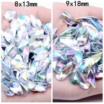 Uus 50tk/Pack 8x13mm Flatback Diamond Terav Pinnavee Tilk Diy Jewelry Nail Art Läikiv Rhinestone Crystal Kõrge Kvaliteediga