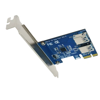 PCI-E PCI-E Adapter 1 Lülitage arvuti sisse ja 2 PCI-Express Pesa, 1x PCI-E USB 3.0 Adapter Mälukaart USB Juhatuse Extender Kaart BTC Kaevandaja Kaevandamine