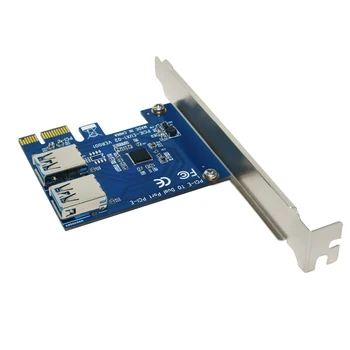 PCI-E PCI-E Adapter 1 Lülitage arvuti sisse ja 2 PCI-Express Pesa, 1x PCI-E USB 3.0 Adapter Mälukaart USB Juhatuse Extender Kaart BTC Kaevandaja Kaevandamine