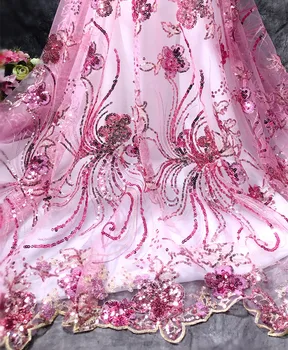 Uus roosa safiir sinine suur lill 3D peep varba kingad tikandid võrgusilma riidest tulemuslikkuse riided lille tikand, pits kangas