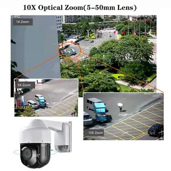 2MP 50MP 10X Optiline Zoom POE PTZ IP Kaamera H. 265 Väljas 5-50mm Objektiivi ONVIF P2P CCTV Turvalisus Veekindel Öise Nägemise 60M XMEye