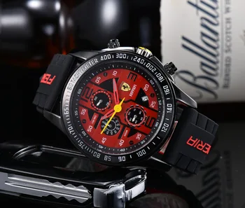 Mood Meeste Vabaaja Quartz Watch Sport Racing Top Brändi Luksus Vaata Classic Kalender Chronograph Silikoon Vaadata