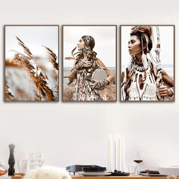 India Tüdruk Dune Riis Hinnapakkumisi Seina Art Lõuend Maalimine Elutuba Decor Põhjamaade Plakatid Ja Pildid Maastiku Seina Pildid