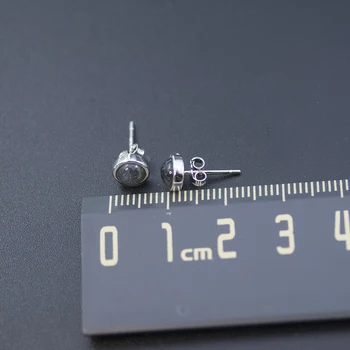 Bolai Loomulik Labrador Kõrvarõngad 925 Sterling Silver Ring 5.0 mm Gemstone Ehted Naistele Tüdruk Lihtne Basic Stiilis Samll