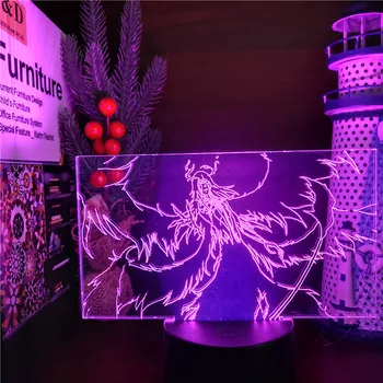 Valgendi 3D Led ANIME LAMP Kurosaki ichigo Ulquiorra Toushirou Jaggerjack Nightlights Värvi muuta lampara Led Magamistuba Decor
