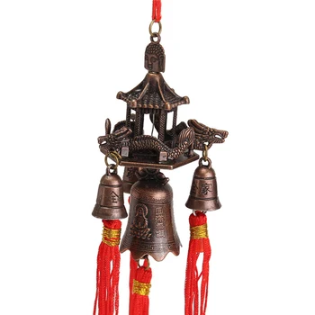 Retro Dak Bell Boeddhisme Opknoping Windgong Tempel Õnne Feng Shui Käsitöö Hiina Knoop Zegen Voor Auto Home Decor Kingitus