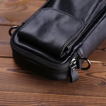 AETOO Meeste stiletto kott, kantav nahast õlakott, mobiiltelefoni kott, multi-function mini nahast kott