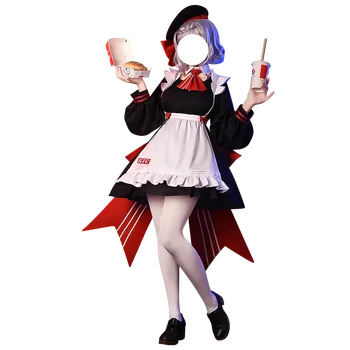 Genshin Mõju KFC Ühine Neiu Cosplay Kostüümid Mäng Noelle Perifeerne Girl Lolita Riided Anime Projekti Müts Põll Vibu Retuusid
