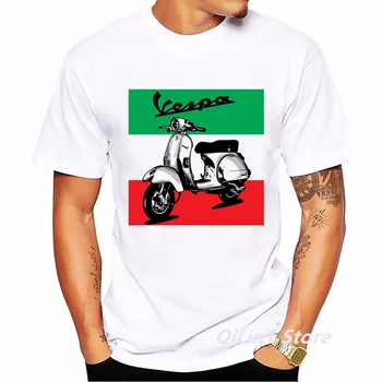 Retro Itaalia Vespa Prindi Tee Särk Homme Vintage Graafiline T-Särgid Mens Tshirts Suvel Top Valged Lühikesed Varrukad Hip-Hop T-Särk