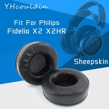 Kõrvapadjakesed Jaoks Philips Fidelio X2 X2HR Kõrvaklappide Lambanahast Padjad Accessaries Asendamine Kõrva Padjad Kortsus Nahk Materjal
