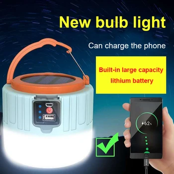 2021 Uus Päikeseenergial töötavad LED-Telkimine Valgus, USB Laetav Lamp Väljas Telgis Lamp Kaasaskantav Laternate vilkurid BBQ Matkamine