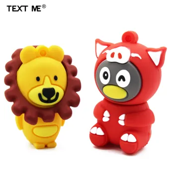 TEKST MULLE cute cartoon lõvi ja p ig usb flash drive-usb 2.0 4GB 8GB 16GB 32GB 64GB pendrive parim kingitus