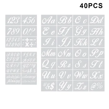 40pcs Taaskasutatavad Plast-Kunst, Käsitöö Tähestik Šabloonid, mille Kalligraafia Fontide Ülem-ja Väiketähti LAD-müük