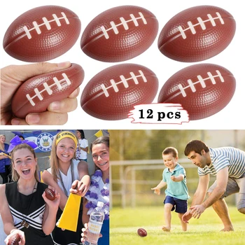 12 Tk Jalgpalli Stress Pallid Mini Vaht Pigistada Väike Ragbi Mänguasjad Stress Ärevus Relief Lõõgastuda Lastele ja Täiskasvanutele