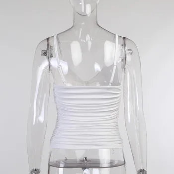 ALLNeon Y2K Esteetika Tõmblukk Ruched Saagi Tops Suvel 2000. aastate alguses Mood Backless V-kaeluse Spagetid Rihm Sinine Cami Top Seksikas Clubwear