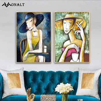 Lõuend Maali Abstraktselt, naiste plakat ja Trükib HD Joonis pilt elutoa seina kunsti-Loovust Dekoratiivsed Maalid