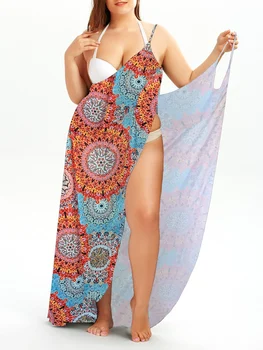 2021 Beach Kleit Trükitud Kaane Üles Sexy Bikini Supelpüksid Naiste Biquini Wrap Tõsta Tuunika Suvel Lady Katta Kuni Bikini Kleit Pluss Suurus