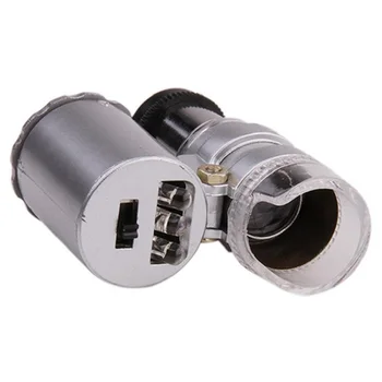 60x Mikroskoobi Kaasaskantav Mini Tasku Mikroskoop, Luup Kullassepp Loupes Klaasist Objektiiv, LED Valgus Raha Avastada Tester Lamp