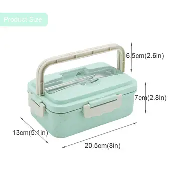 Jaapani Mikrolaineahi Bento Box Nisu Õled Lapse Lõunasöök Karp koos Lusikaga lekkimiskindlates Bento Lunch Box Lapsed Kooli Toidu Mahuti