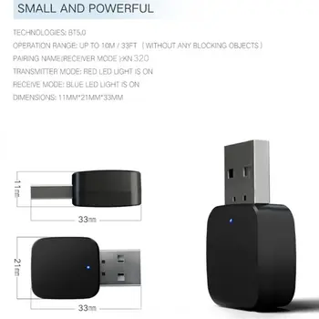 USB Bluetooth Vastuvõtja Saatjad 5.0 Traadita Muusika Stereo-Adapter Dongle TV PC Bluetooth Kõlar Kõrvaklappide Auto AUX