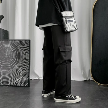Püksid Meestele Tahke Multi-taskud Cargo Pant XXL Lahti Šikk Noorte Suvine Õhuke High Street Hip-hop Paarid Harajuku korea Fashion BF