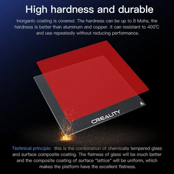 Creality 310 x 320 x 3mm Süsiniku Crystal Klaasist Plaat CR-10SPRO/10SPROV2/10 V2/10 V3/X/X PRO 2021 uute tulijate